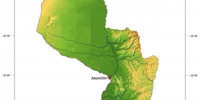 Map of physical Paraguay