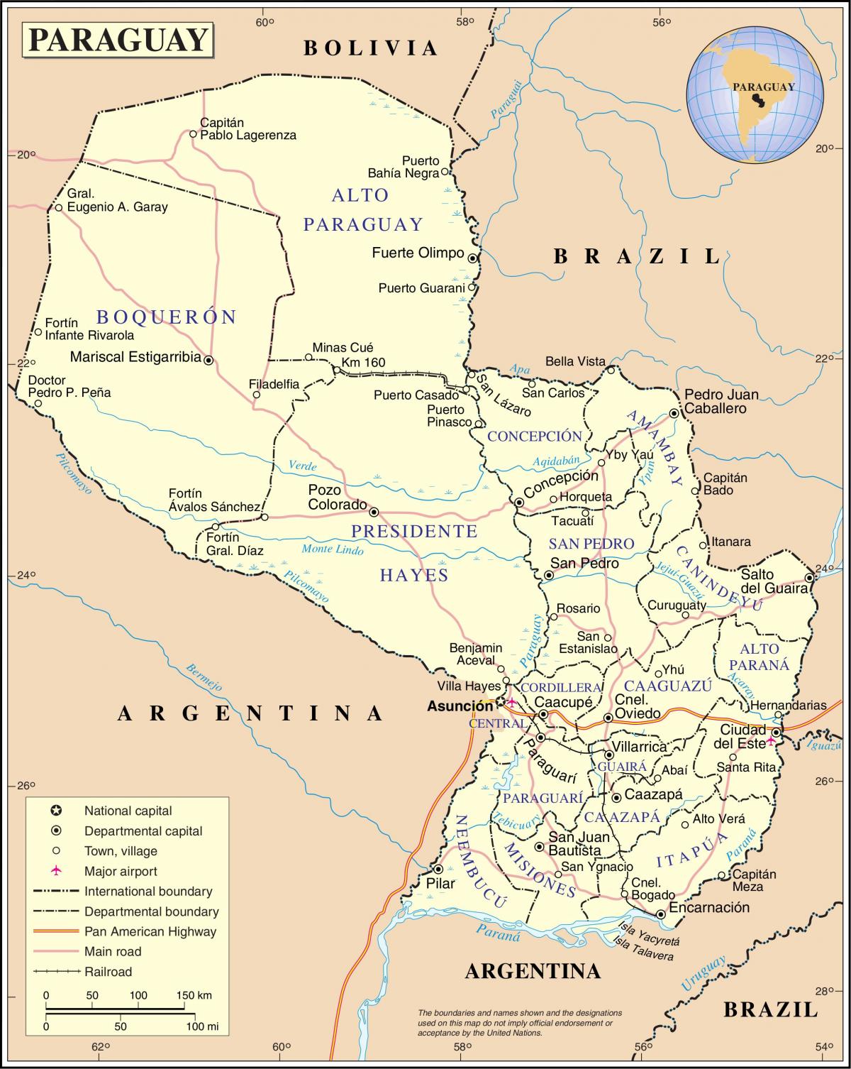 Map of cateura Paraguay 